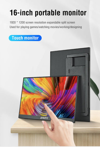 16-Inch Portable 1200P HDR Monitor - Touch/Non-Touch IPS Gaming Display