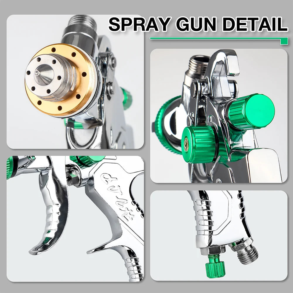 Professional HVLP Air Spray Gun Kit - Auto & Home Paint Sprayer with 600ml Cup