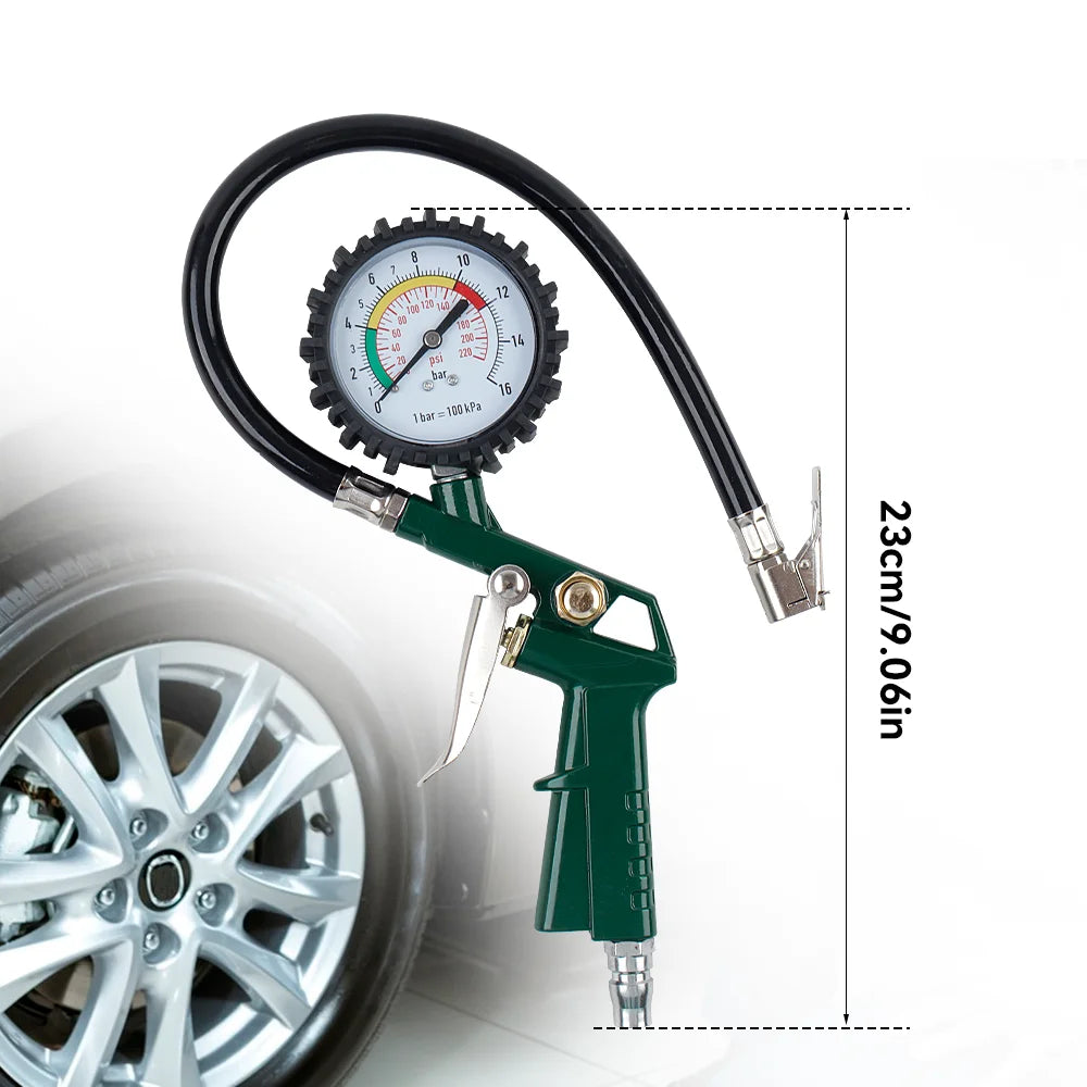 3-in-1 Tire Pressure Gauge Inflator Gun for Air Compressor - 220 PSI - 2