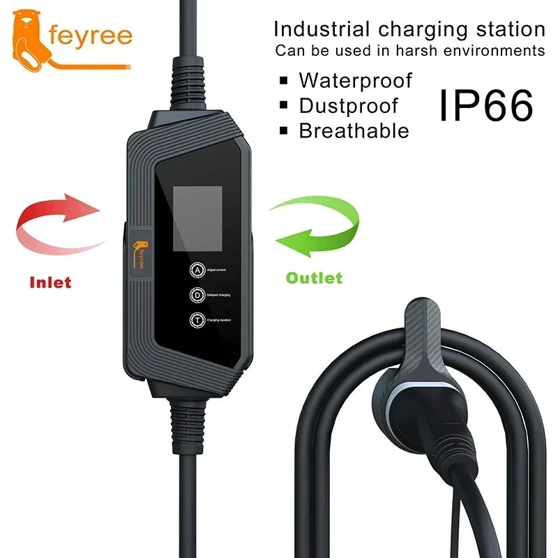 Portable Type 2 EV Charger - 7KW/11KW/22KW Fast Charging Cable