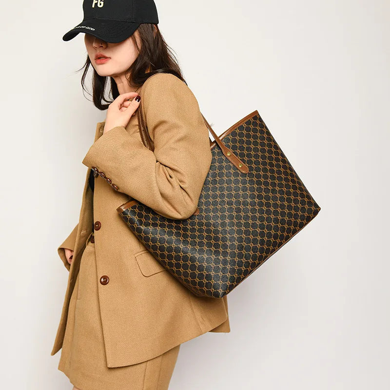 Textured Plaid Tote