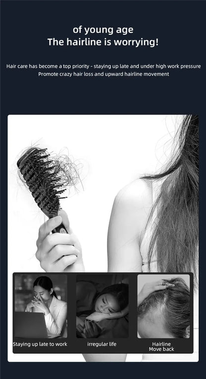 Electric Scalp Massager Comb with LED Light & Hair Oil Applicator