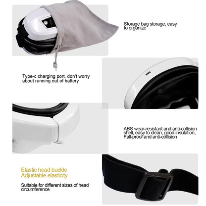 6D Smart Bluetooth Eye Massager with Heat & Air Pressure for Eye Fatigue