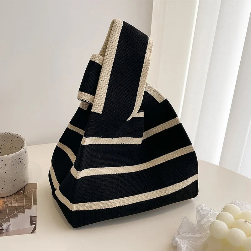 Luxury Knitted Stripe Tote