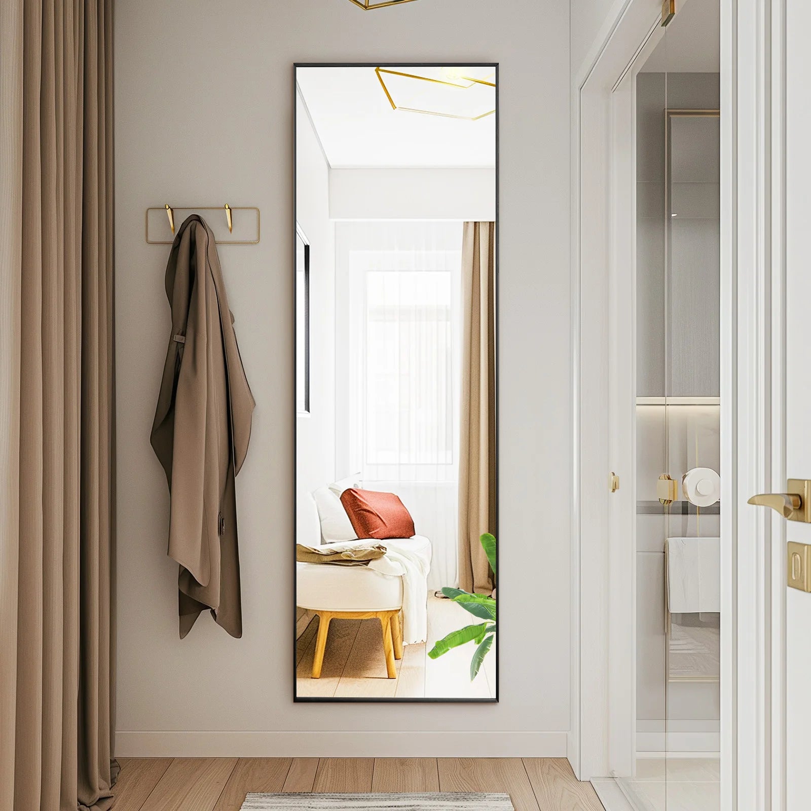 64" x 21" Full Length Standing Mirror – Floor, Wall-Mounted or Leaning - 2