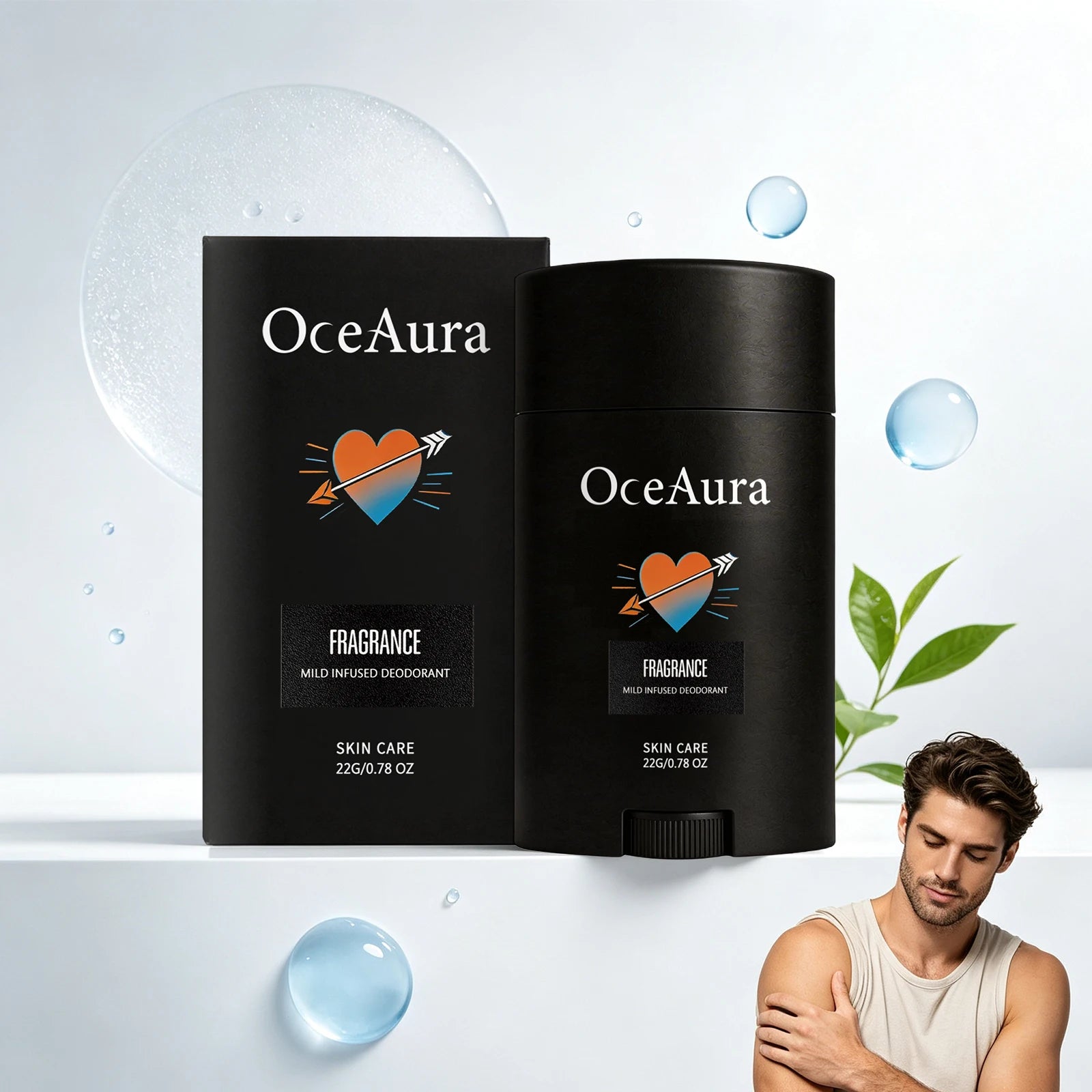 Men's Long-Lasting Solid Deodorant Stick - Odor Control & Skin-Friendly Formula - 5