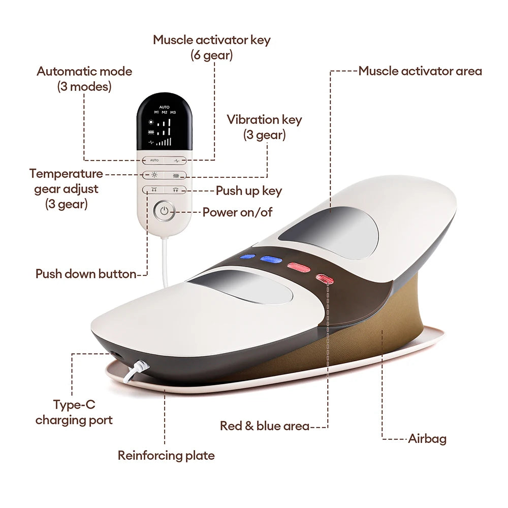 Electric Lumbar Traction Massager with Heat & Vibration