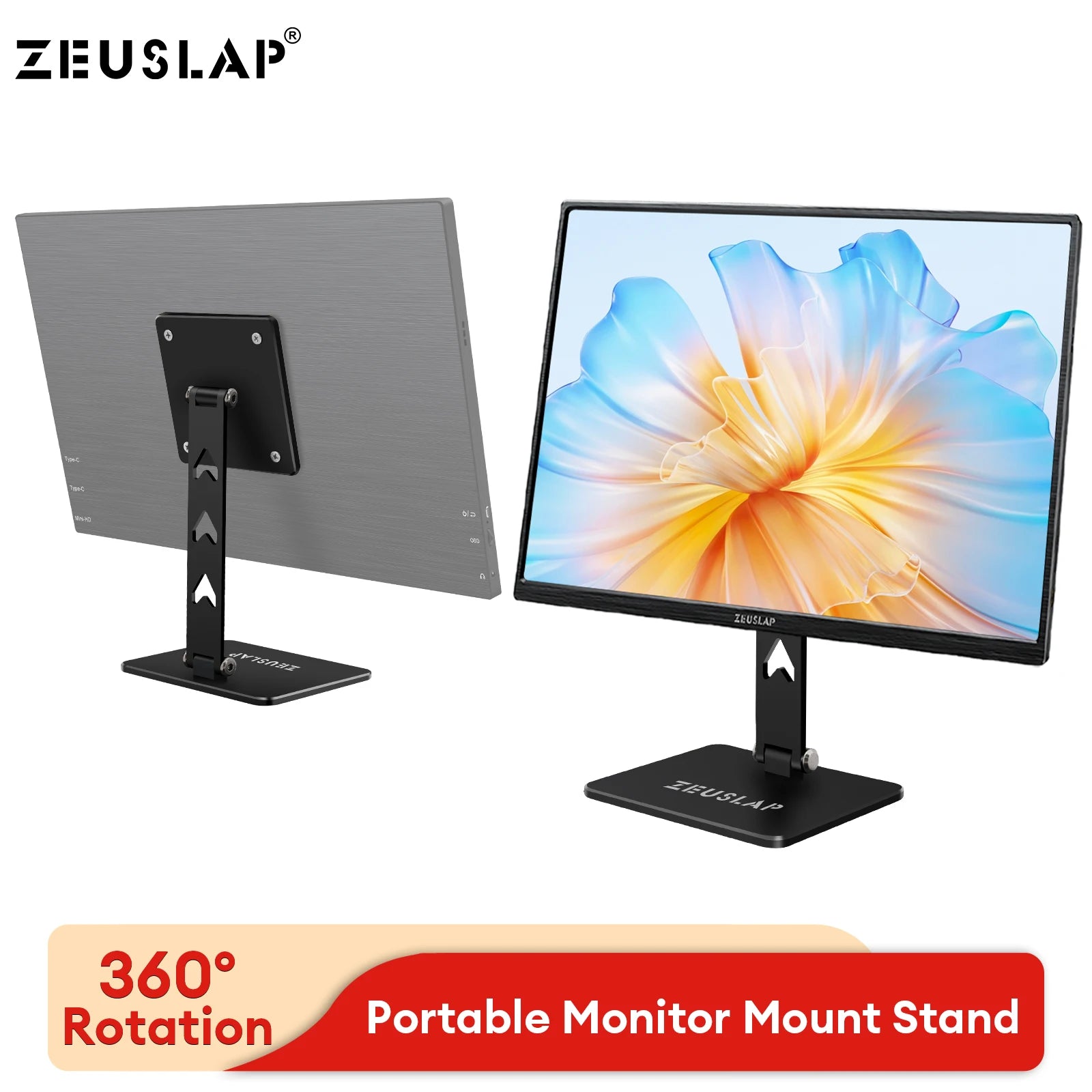 Rotating VESA Monitor Stand - Adjustable Portable Desk Mount Holder - 1