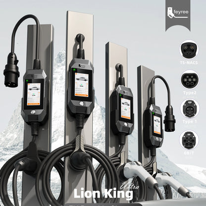 Portable 7kW EV Charger with 4.3" Touchscreen & Smart WiFi App Control