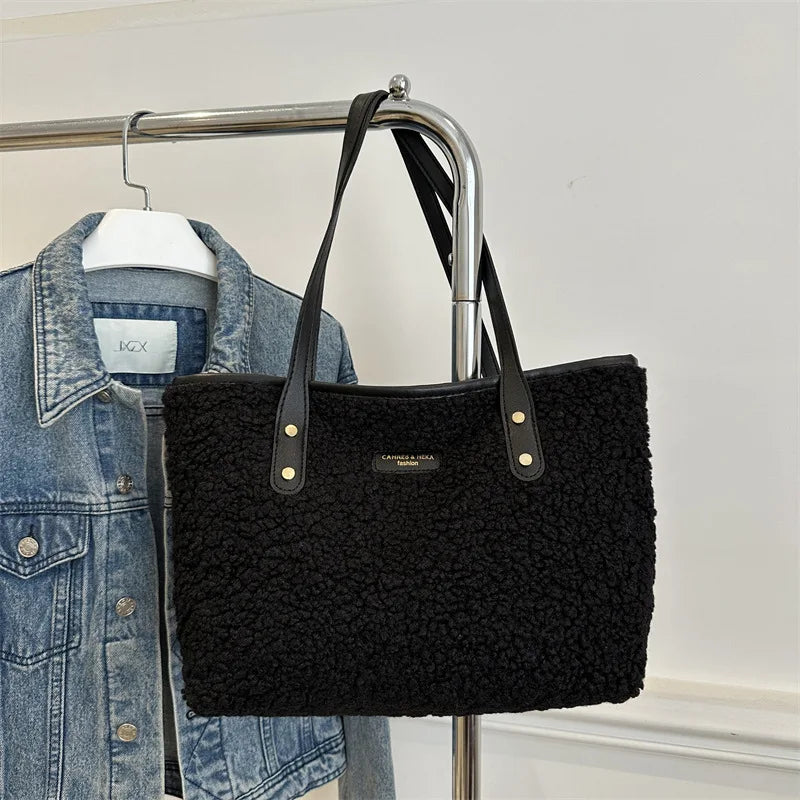 Luxury Lamb Wool Tote Bag