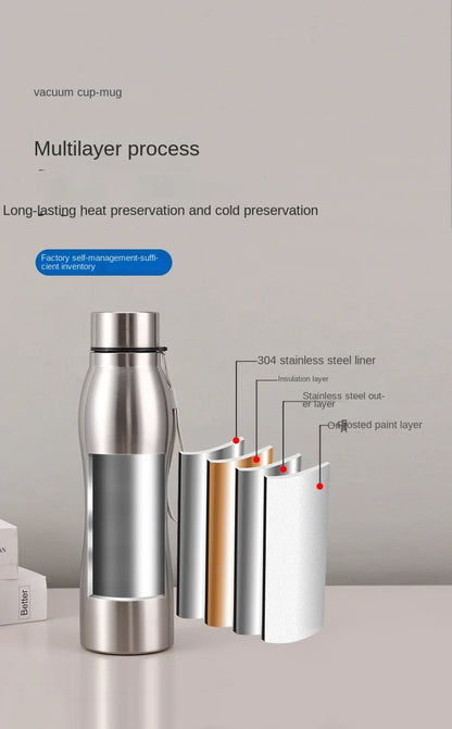 1000ml Insulated Stainless Steel Sports Water Bottle - Leakproof Metal Flask