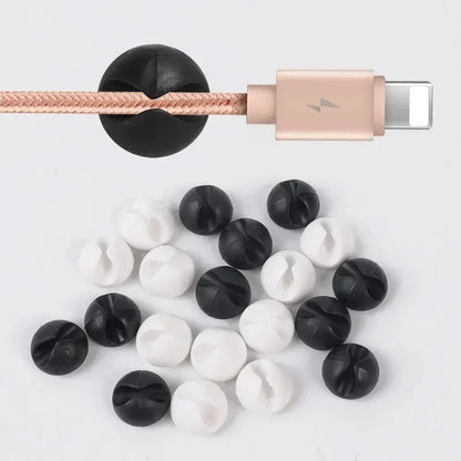 Adhesive Cable Organizer Clips – Tidy Desk Cord Holder for USB & Data Cables