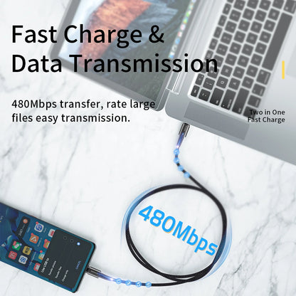 100W USB-C Fast Charging Cable - PD QC 4.0 Data Sync Cord for Laptop & Phone