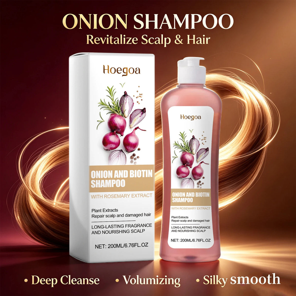 Onion & Biotin Hair Repair Shampoo - Nourishing Scalp & Anti-Dandruff Treatment