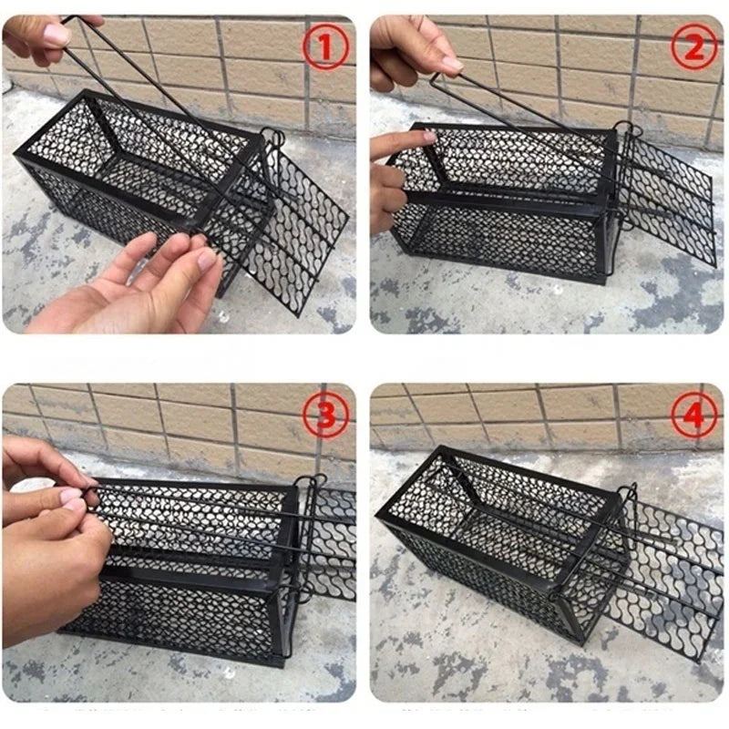 Reusable Metal Rat Trap Humane Catch & Release Mouse Cage - 12