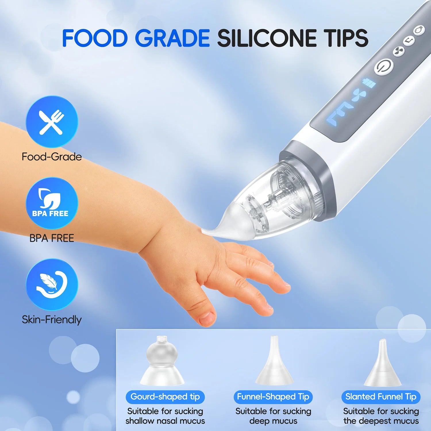Electric Baby Nasal Aspirator - Safe & Gentle Automatic Nose Cleaner - 4
