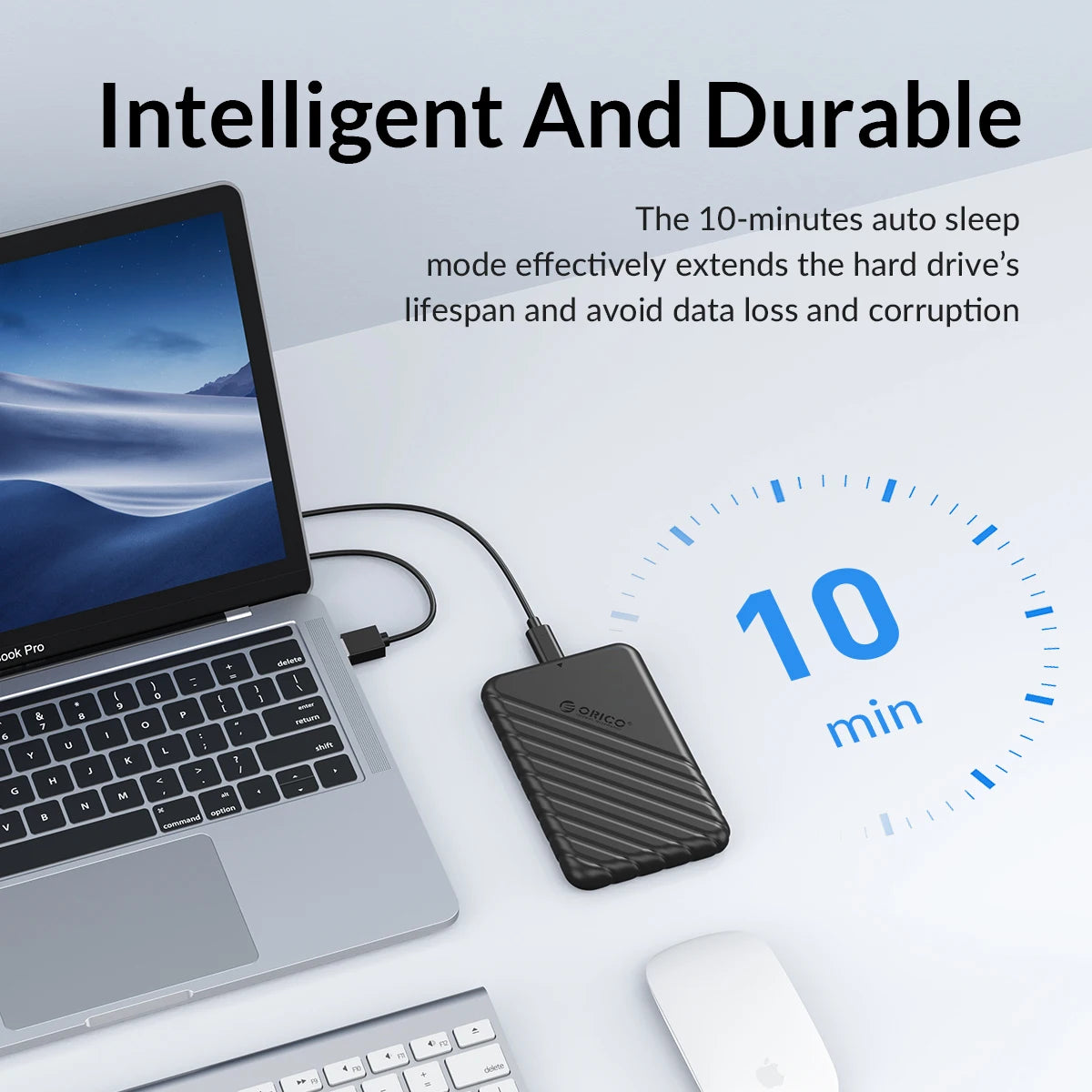 2.5" SATA HDD SSD External Hard Drive Enclosure - USB 3.0/Type-C Adapter