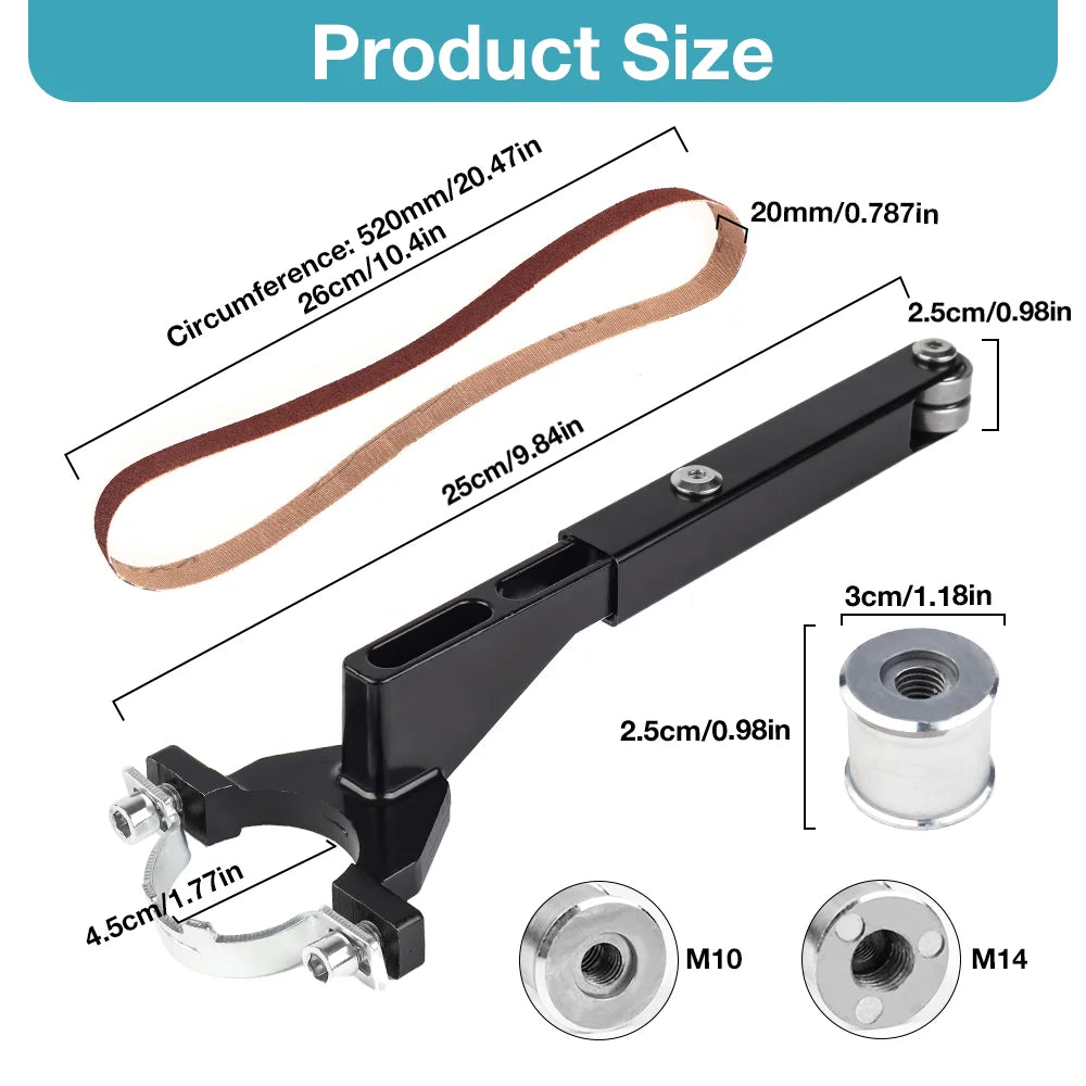Angle Grinder to Belt Sander Adapter - Sanding Belt Attachment for Wood & Metal - 4