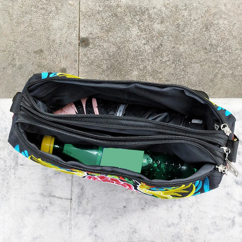 Luxury Floral Nylon Satchel