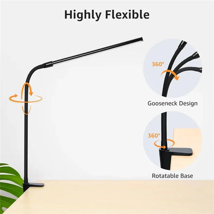 Double Head LED Architect Desk Lamp - Dimmable Office Light with Remote