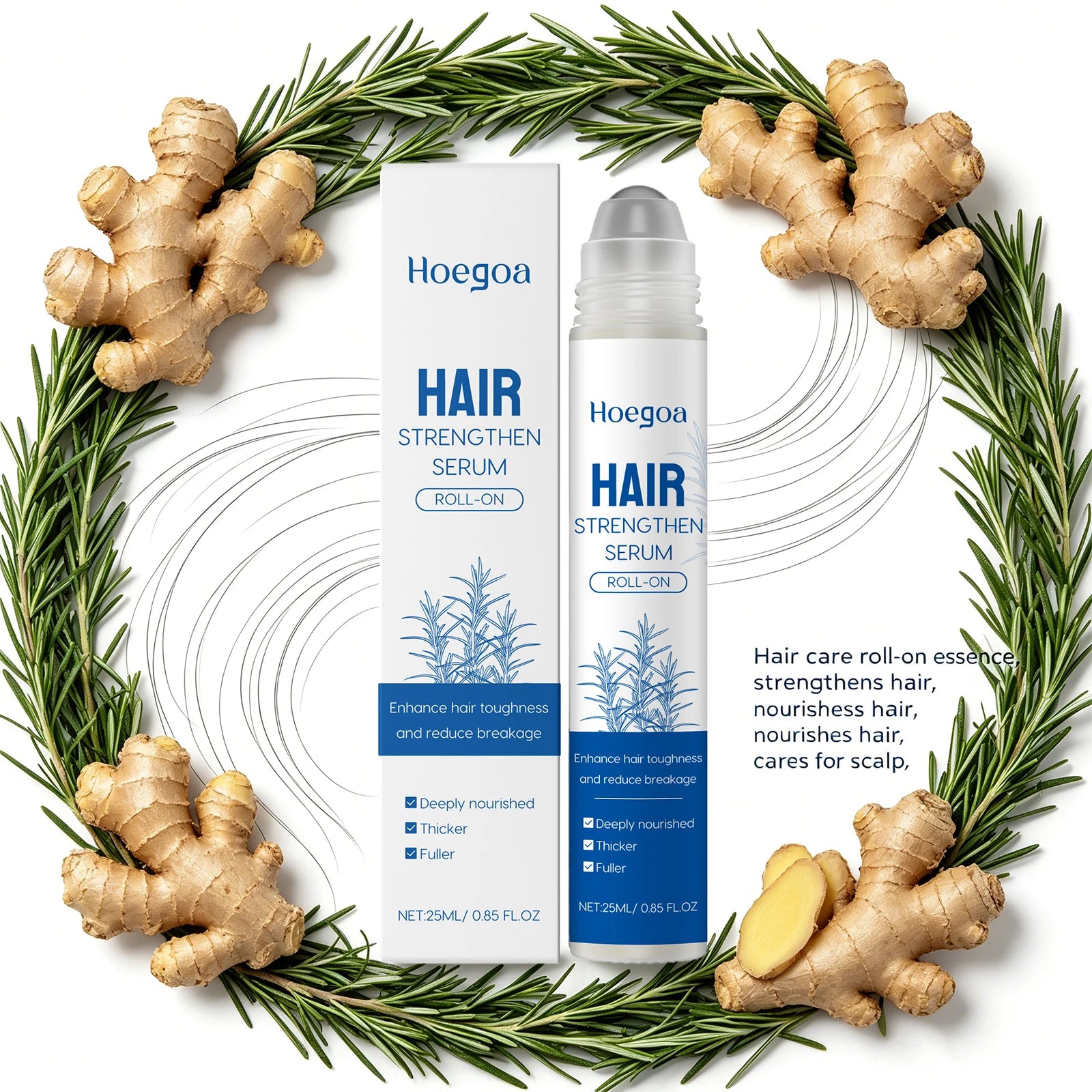 Rosemary Hair Growth Serum Roll-On for Scalp & Hair Strength - 3