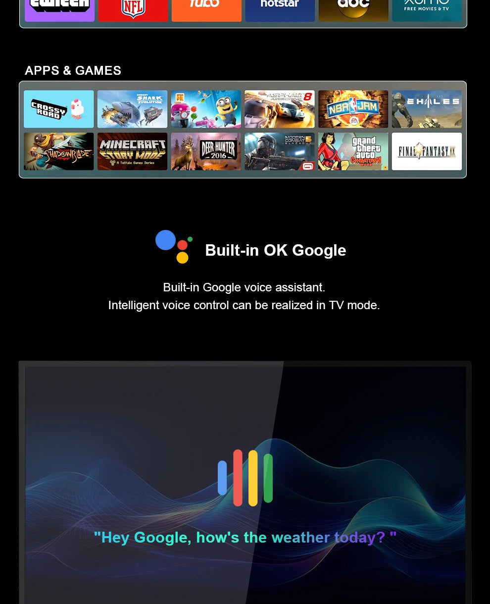18.5" Smart Portable Touch Monitor with Google TV & Built-in Streaming - 11