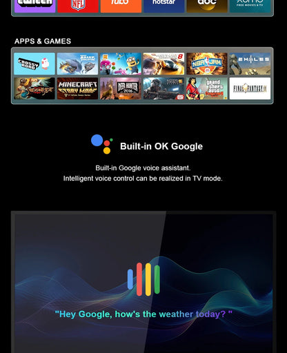 18.5" Smart Portable Touch Monitor with Google TV & Built-in Streaming