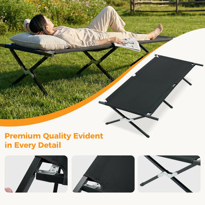 Extra-Wide Portable Folding Camping Cot - Heavy-Duty Outdoor Sleeping Bed