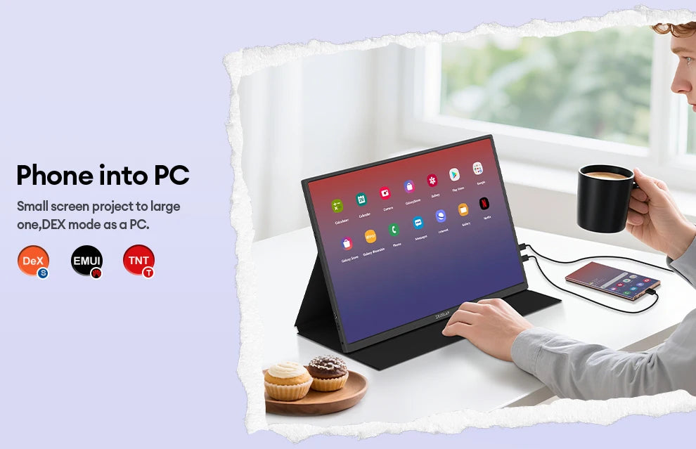 16" 4K Portable Monitor - 3840x2400 UHD IPS Display for Laptop & Gaming - 14