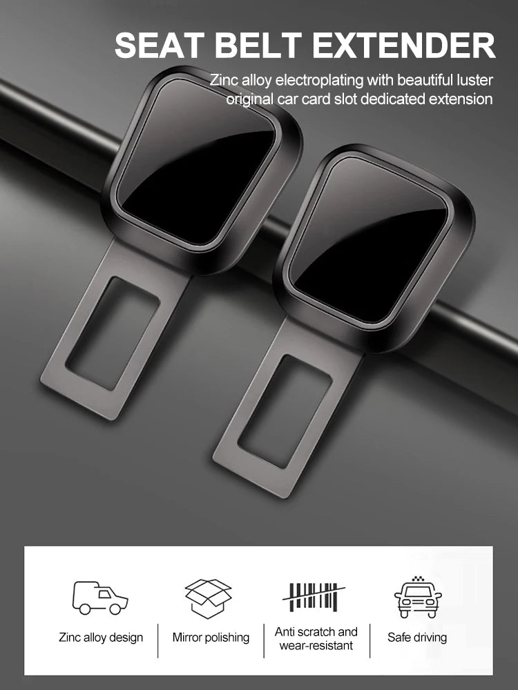 Universal Car Seat Belt Extender - Durable Safety Buckle Clip 2-Pack - 11
