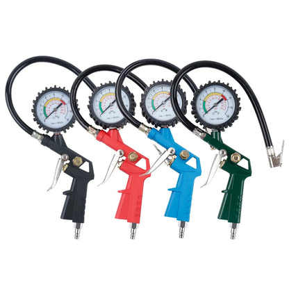 220 PSI Tire Inflator with Pressure Gauge & Air Hose for Cars & Motorcycles