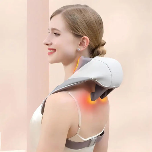 Wireless 6D Deep Tissue Neck & Shoulder Kneading Massager with Heat