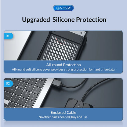 USB 3.0 to SATA Adapter for 2.5" SSD/HDD with Protective Silicone Case