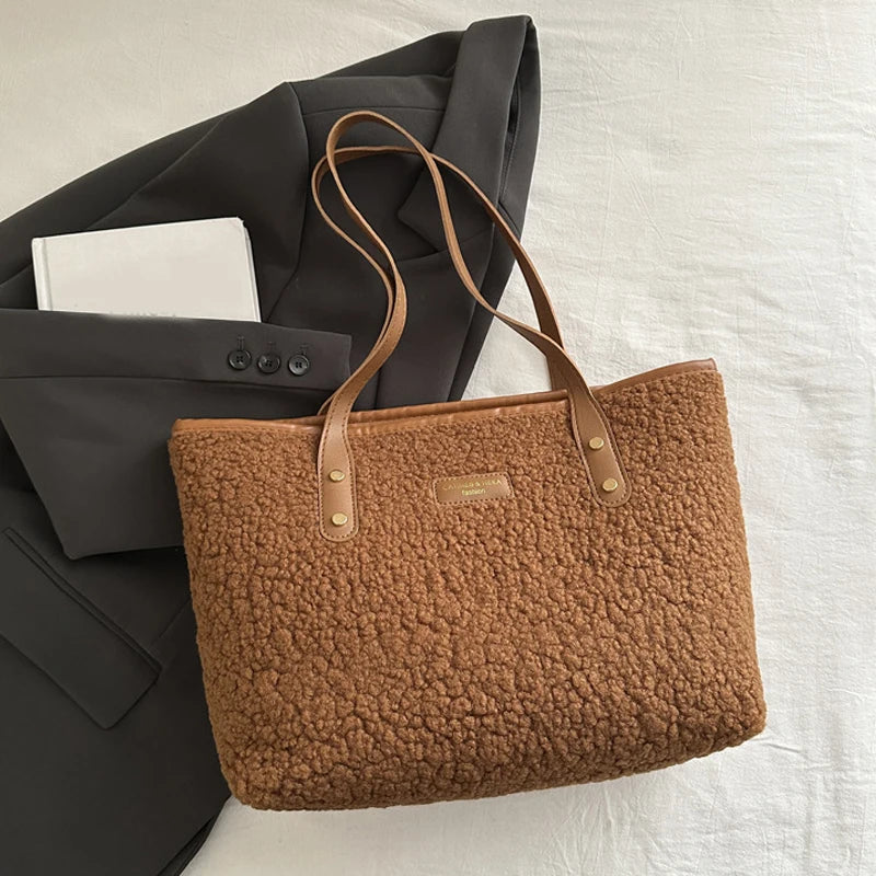 Luxury Lamb Wool Tote Bag