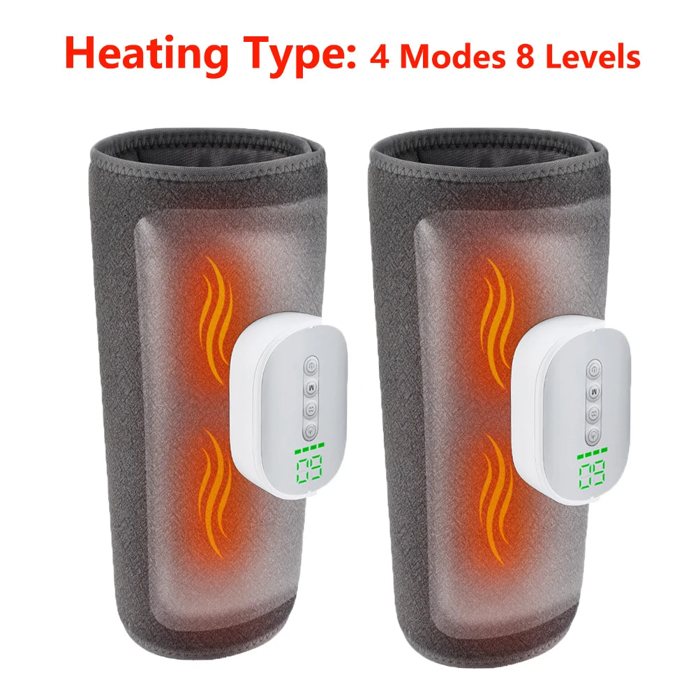 Wireless Air Compression Calf Massager with Heat Therapy for Leg Muscle Relaxation