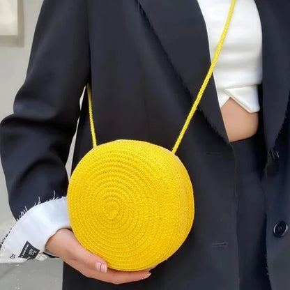 Luxury Round Straw Crossbody