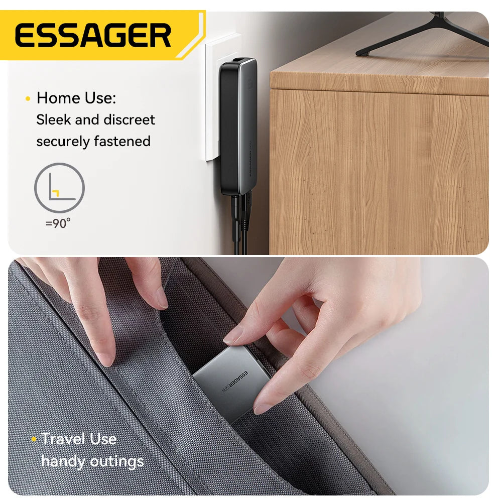 65W Ultra-Thin GaN Fast Travel Charger - PD 3.0 Dual-Port Wall Adapter - 6