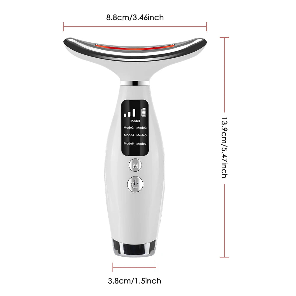 LED Light Therapy Face & Neck Lifting Massager - Anti-Aging Skin Tightening Tool - 13