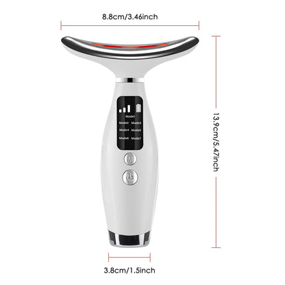 LED Light Therapy Face & Neck Lifting Massager - Anti-Aging Skin Tightening Tool