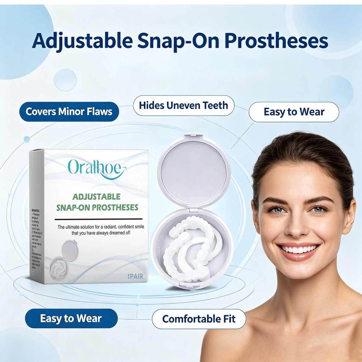 Snap-On Smile Veneers - Instant Dental Makeover for Gaps and Stains
