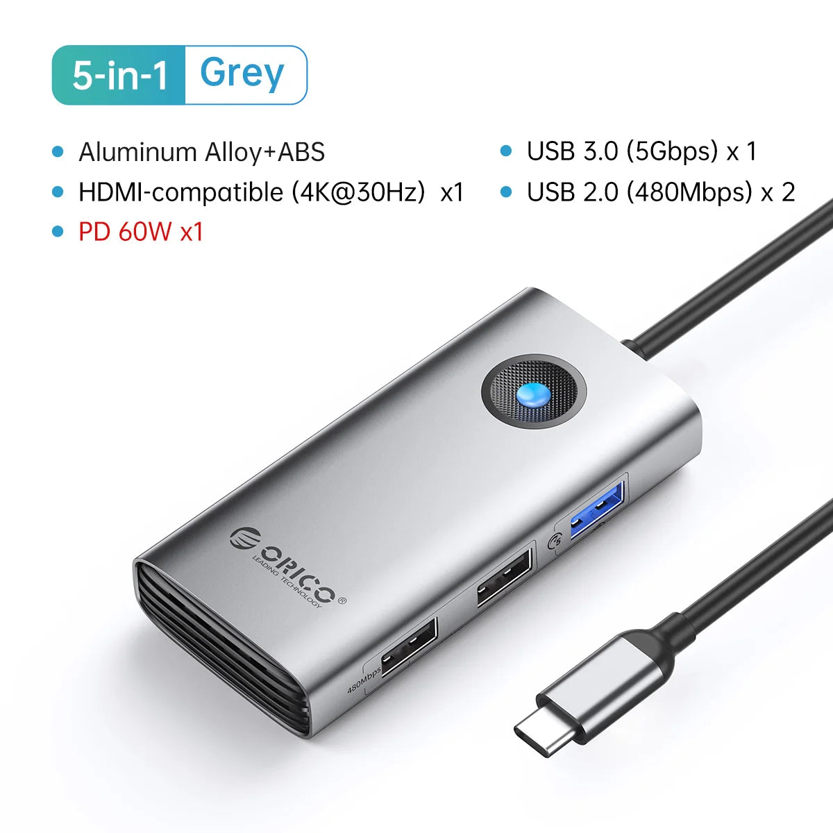 ORICO 10-in-1 USB-C Docking Station 4K HDMI Hub for Laptop & MacBook - 43