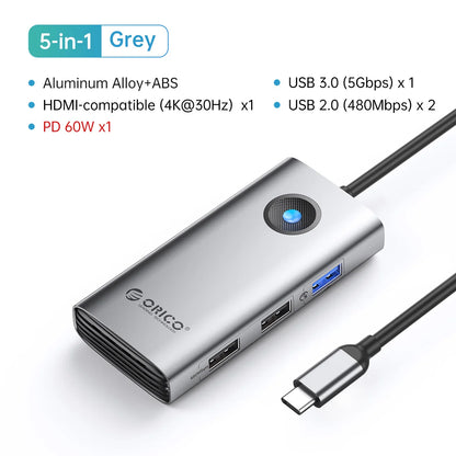 ORICO 10-in-1 USB-C Docking Station 4K HDMI Hub for Laptop & MacBook