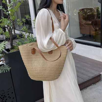 Luxury Bohemian Straw Tote