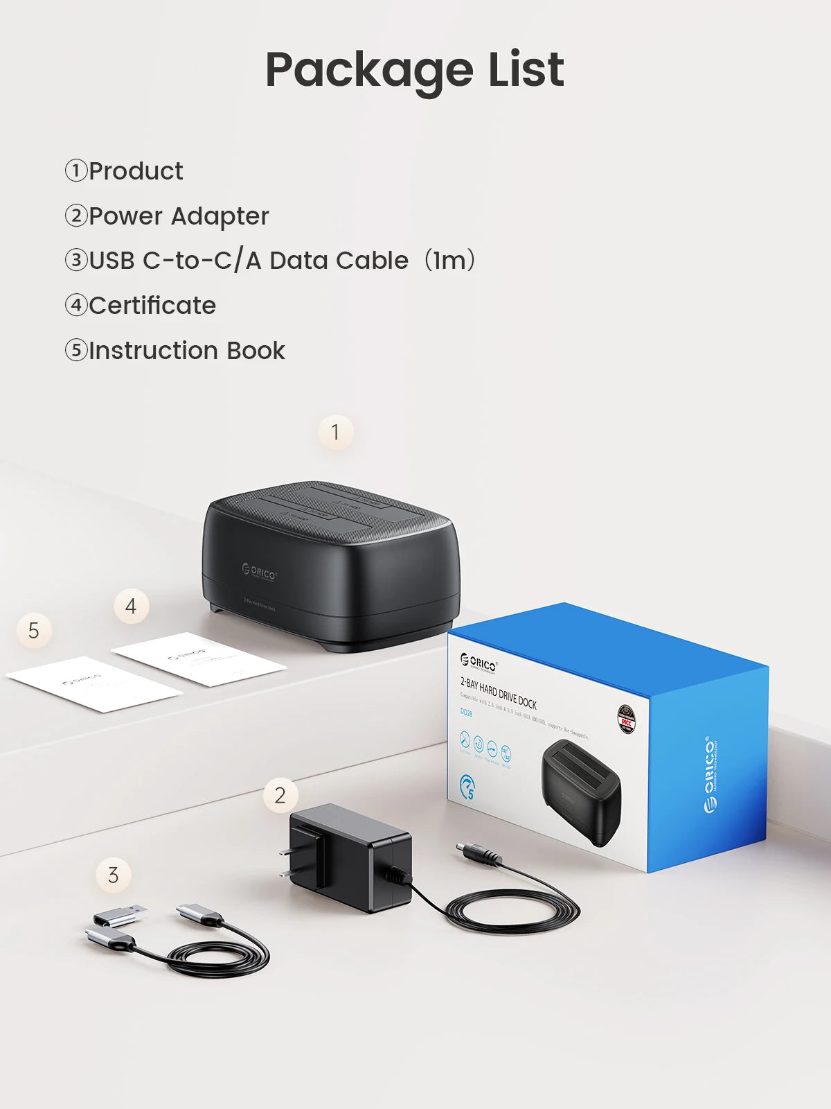 Dual-Bay HDD/SSD Docking Station with Offline Clone & USB 3.0/Type-C