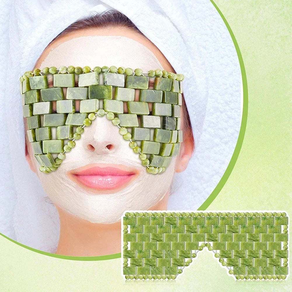 Natural Jade Cooling Eye Mask - Anti-Puffiness & Stress Relief Spa Mask - 2