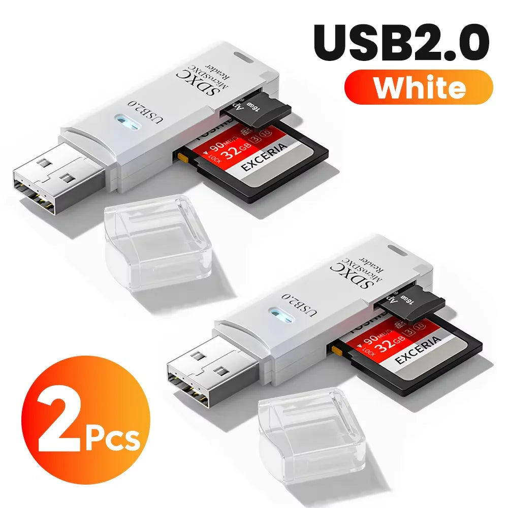 2-in-1 High-Speed USB 2.0 SD and Micro SD Card Reader Adapter for PC - 17