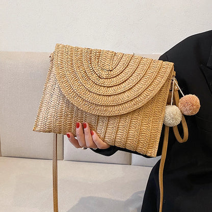 Luxury Woven Summer Straw Clutch