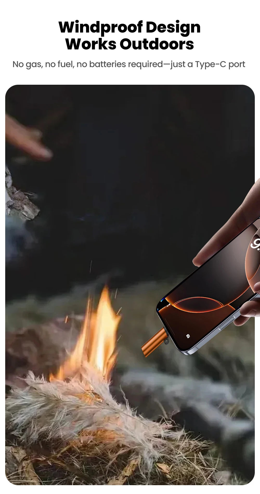 Portable USB-C Mobile Cigarette Lighter - Instant Blow-to-Ignite Tech - 14
