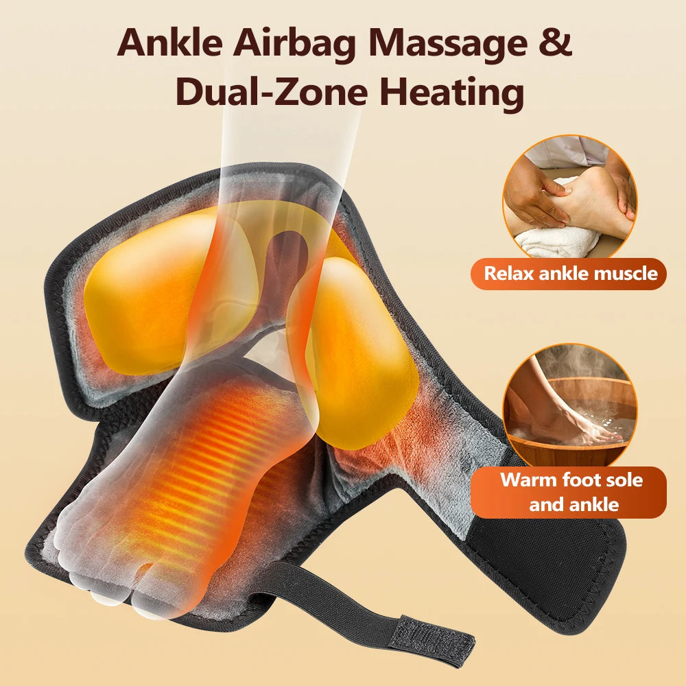 Wireless Ankle Massager with Heat and Air Compression Therapy