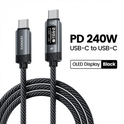 240W USB-C Fast Charging Cable with Real-Time OLED Power Display